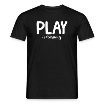 Jouer, c’est apprendre, préscolaire, préscolaire, maternelle - T-shirt homme - noir - Devant - AI Model Male 178 light (178cm)