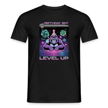 Birthday Gamer VR - Men's T-Shirt - black - Front - AI Model Male 178 light (178cm)
