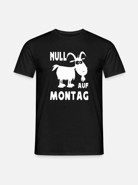 Null Bock Auf Montag Ziege Motiv - Männer T-Shirt - Schwarz