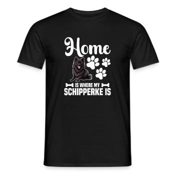 Zu Hause Ist Mein Schipperke - Männer T-Shirt - Schwarz - Vorne - AI Model Male 178 light (178cm)