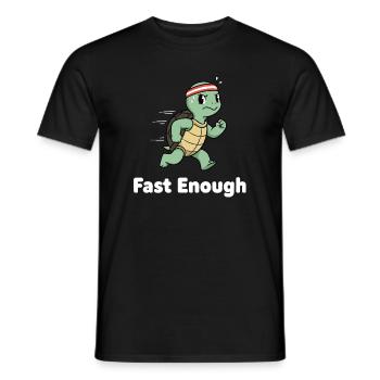 Tortue rapide en sprint - T-shirt homme - noir - Devant - AI Model Male 178 light (178cm)