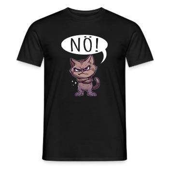 nope easy nope no no cat cat funny saying - Men's T-Shirt - black - Front - AI Model Male 178 light (178cm)