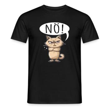non facile non non chat chat drôle de dicton - T-shirt homme - noir - Devant - AI Model Male 178 light (178cm)