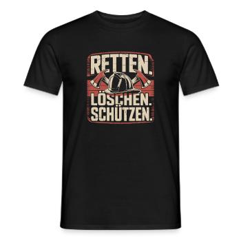 Fire department Firefighter Volunteer fire department - Men's T-Shirt - black - Front - AI Model Male 178 light (178cm)
