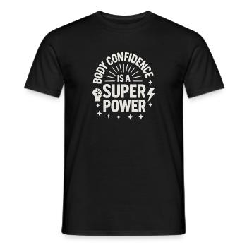 Body Confidence Superpower, Fitness Motivation  - Men's T-Shirt - black - Front - AI Model Male 178 light (178cm)