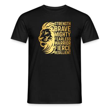 Grunge Löwe | Stärke, Mut & Stil - Männer T-Shirt - Schwarz - Vorne - AI Model Male 178 light (178cm)
