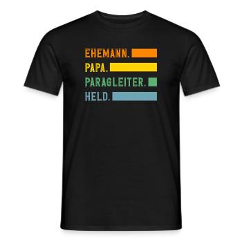 mari papa parapente aventure parapente - T-shirt homme - noir - Devant - AI Model Male 178 light (178cm)