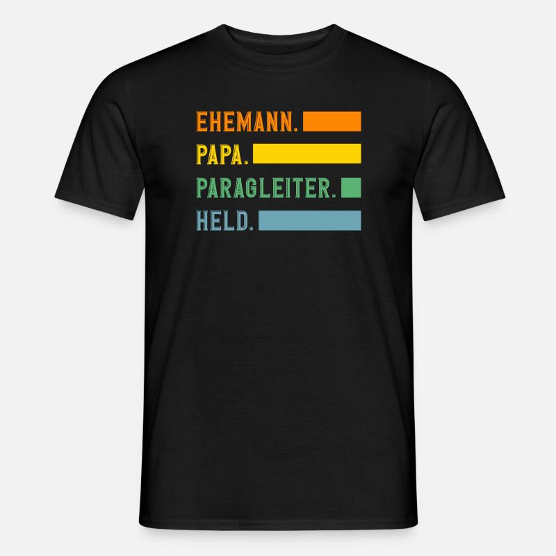 Ehemann Papa Gleitschirm Abenteuer Paragliding - Männer T-Shirt - Schwarz