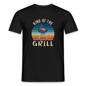 Roi du gril – Design de barbecue rétro - T-shirt homme - noir - Devant - AI Model Male 178 light (178cm)
