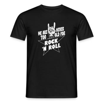 We Are Never Too Old For Rock 'n Roll Rock Band - Men's T-Shirt - black - Front - AI Model Male 178 light (178cm)