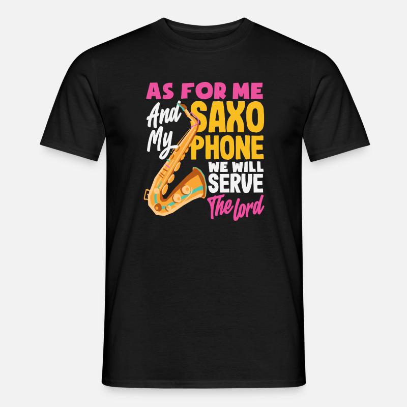 Saxofon - Männer T-Shirt - Schwarz