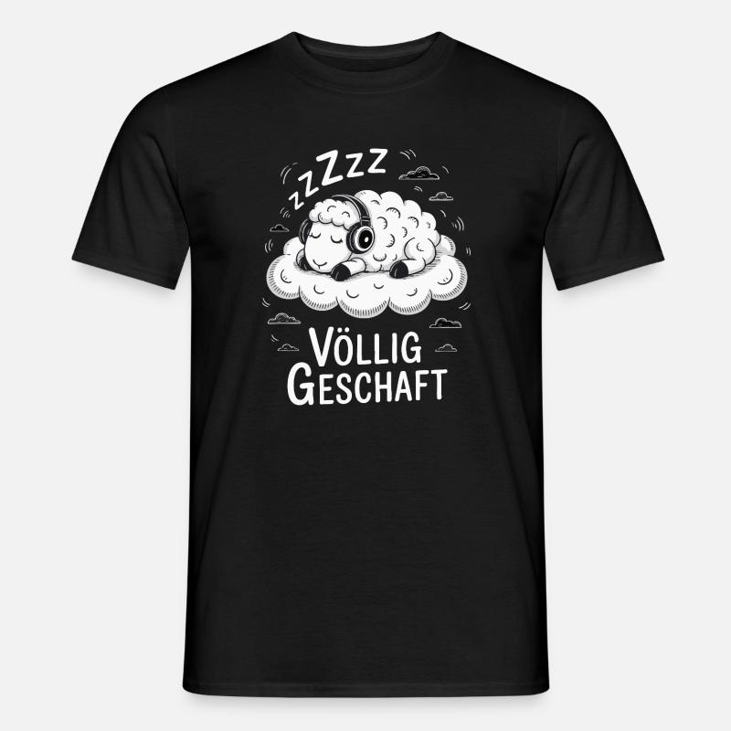 Völlig geschafft geSchaft Schaf Design - Männer T-Shirt - Schwarz