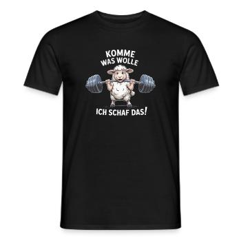 Ich Schaf das – Lustiges Fitness Schaf - Männer T-Shirt - Schwarz - Vorne - AI Model Male 178 light (178cm)