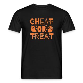 Cheat or Treat – Halloween for gamer ghosts - Men's T-Shirt - black - Front - AI Model Male 178 light (178cm)