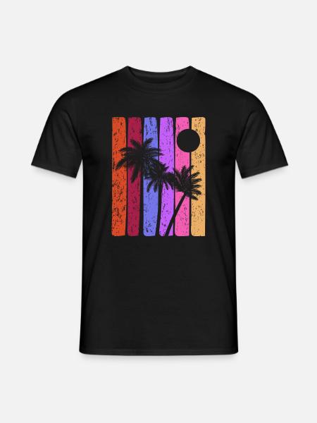 Tropical Sunset Stripes - Men's T-Shirt - black