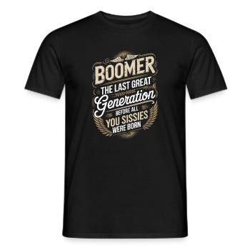 Boomer Last Great Generation Saying - Men's T-Shirt - black - Front - AI Model Male 178 light (178cm)