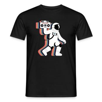Rainbow Astronaut Radio - T-Shirt Drôle - T-shirt homme - noir - Devant - AI Model Male 178 light (178cm)
