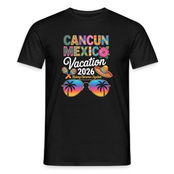 Vacances Cancun Mexique 2026 - T-shirt homme - noir - Devant - AI Model Male 178 light (178cm)