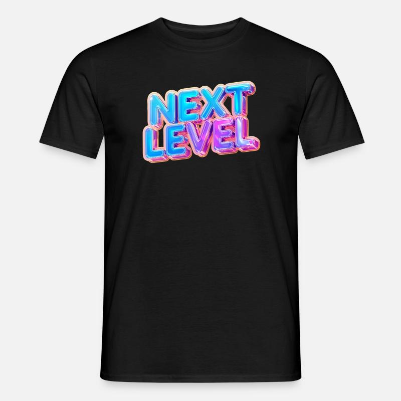 3D-Text der nächsten Stufe – mutiges Verlaufsdesign - Männer T-Shirt - Schwarz
