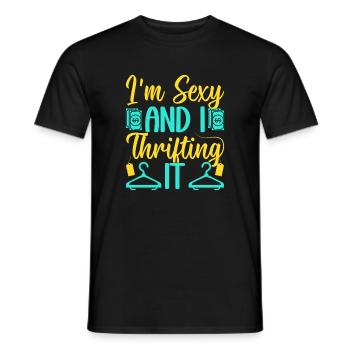 Thrift Shopper I ́m Sexy & I Thrifting It Thrift - Men's T-Shirt - black - Front - AI Model Male 178 light (178cm)