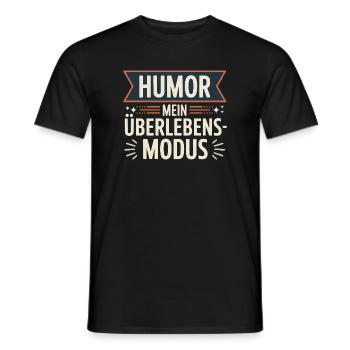 Humor – My Survival Mode | Funny saying - Men's T-Shirt - black - Front - AI Model Male 178 light (178cm)