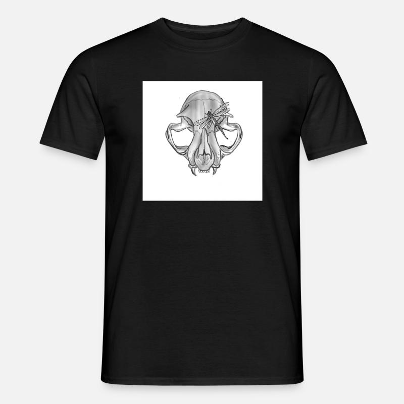 Schädel Libelle Monochrom - Männer T-Shirt - Schwarz