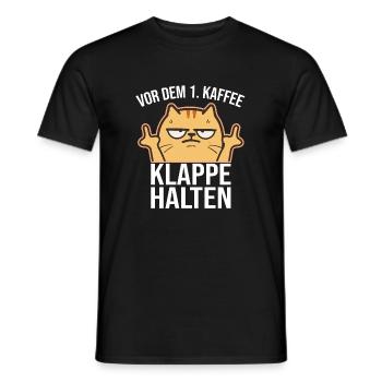 Nicht ansprechen vor dem ersten Kaffee - Morgens - Männer T-Shirt - Schwarz - Vorne - AI Model Male 178 light (178cm)