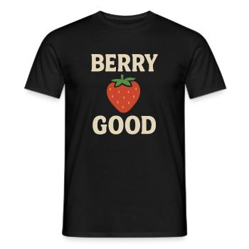 Berry Good – Lustiges Erdbeer Design - Männer T-Shirt - Schwarz - Vorne - AI Model Male 178 light (178cm)