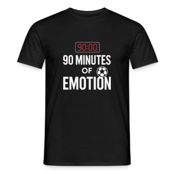 90 Minutes of Emotion – Football Design - Men's T-Shirt - black - Front - AI Model Male 178 light (178cm)