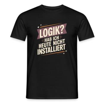 LOGIQUE? Je ne l’ai pas installé aujourd’hui - T-shirt homme - noir - Devant - AI Model Male 178 light (178cm)