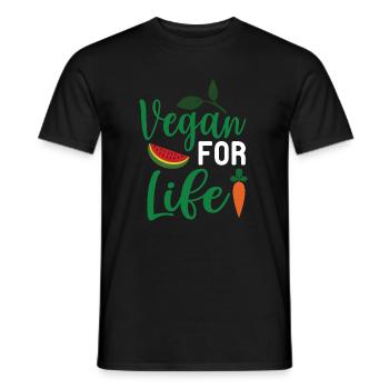 Vegan For Life - Men's T-Shirt - black - Front - AI Model Male 178 light (178cm)