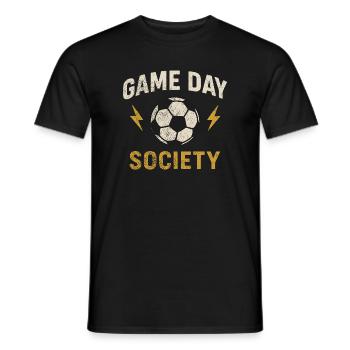 Game Day Society – Fußballfan Design - Männer T-Shirt - Schwarz - Vorne - AI Model Male 178 light (178cm)