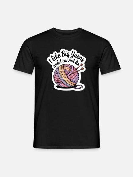 Big Yarns Cozy Wool Sticker – Craft & Knit - Männer T-Shirt - Schwarz