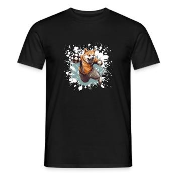 Akita Hund Fussball Team - Männer T-Shirt - Schwarz - Vorne - AI Model Male 178 light (178cm)
