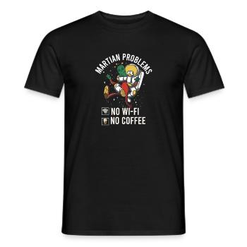 Mars Planet Space Vintage Rocket - Men's T-Shirt - black - Front - AI Model Male 178 light (178cm)