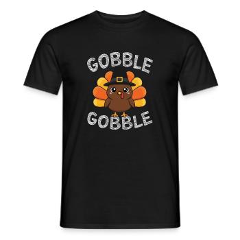 Gobble Gobble Herbstspaß Thanksgiving Spirit - Männer T-Shirt - Schwarz - Vorne - AI Model Male 178 light (178cm)