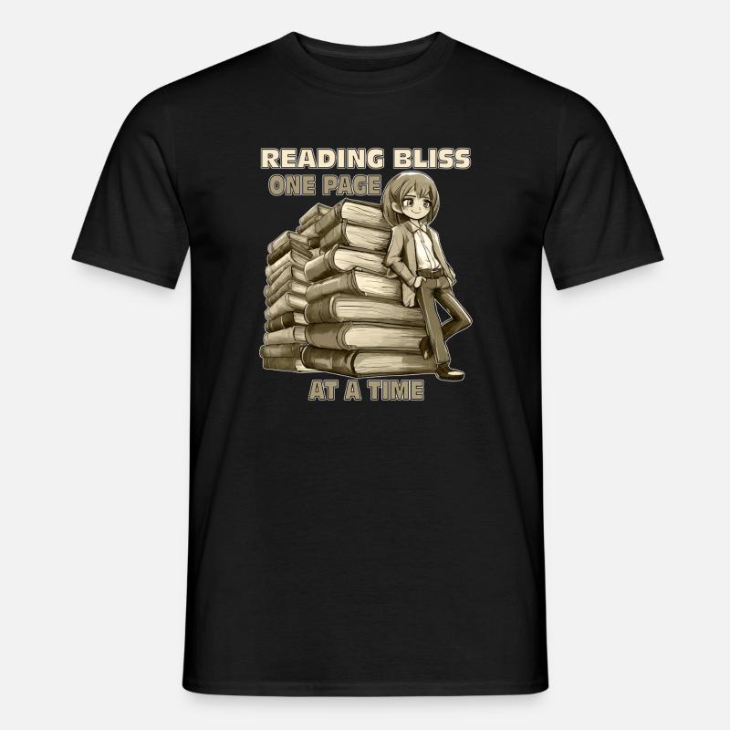 BÜCHER READING BLISS ONE PAGE AT A TIME - Männer T-Shirt - Schwarz