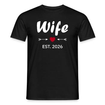 Wife Est 2026 - T-shirt homme - noir - Devant - AI Model Male 178 light (178cm)