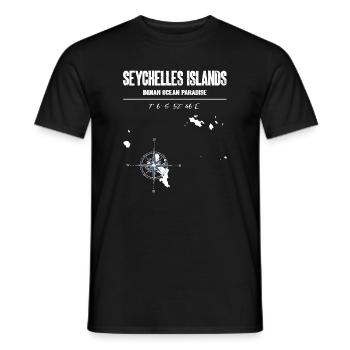 Seychelles Map Compass Vintage Design - Men's T-Shirt - black - Front - AI Model Male 178 light (178cm)