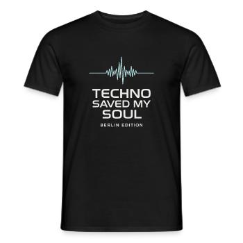 Techno Saved My Soul Berlin Edition Chemise - T-shirt homme - noir - Devant - AI Model Male 178 light (178cm)