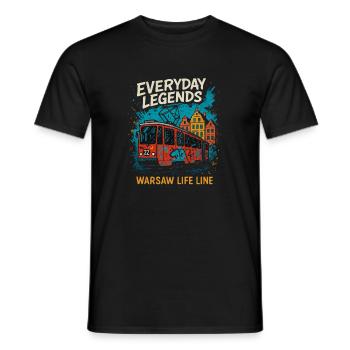 Everyday Legends Warsaw Tram Design - Men's T-Shirt - black - Front - AI Model Male 178 light (178cm)