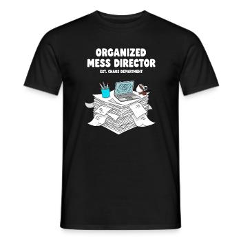 Organisierter Chaos-Direktor - Männer T-Shirt - Schwarz - Vorne - AI Model Male 178 light (178cm)