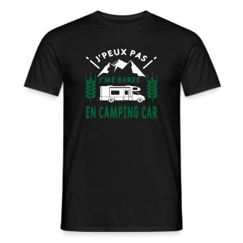 J’me barre en camping-car - T-shirt homme - noir - Devant - AI Model Male 178 light (178cm)