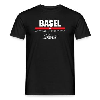 Bâle - T-shirt homme - noir - Devant - AI Model Male 178 light (178cm)