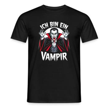 Vampire Costume Bloodsucker Halloween Horror - Men's T-Shirt - black - Front - AI Model Male 178 light (178cm)