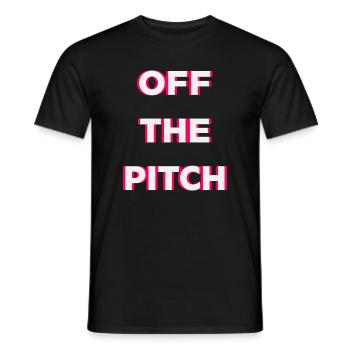 Off The Pitch Typografie Neon Pink - Männer T-Shirt - Schwarz - Vorne - AI Model Male 178 light (178cm)