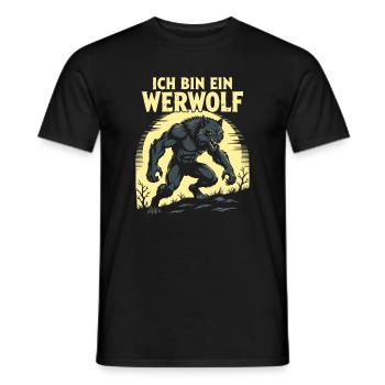 Costume de loup-garou Halloween Lune effrayante - T-shirt homme - noir - Devant - AI Model Male 178 light (178cm)