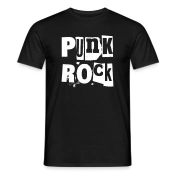 Punk Rock Distressed Text Art - Men's T-Shirt - black - Front - AI Model Male 178 light (178cm)