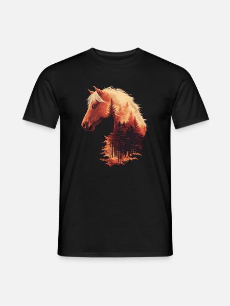 Horse Autumn - Men's T-Shirt - black