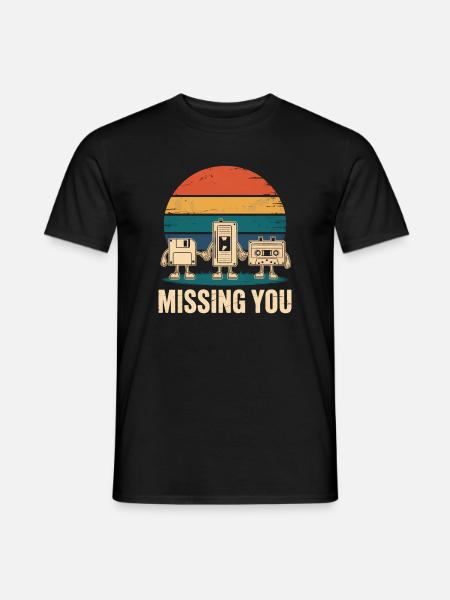 Kassette VHS Floppy Disc Diskette Retro - Männer T-Shirt - Schwarz